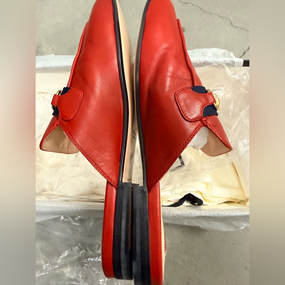 Gucci Red Leather Slip-Ons - Picture 11 of 14